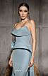 MNM Couture N0664 Overskirt Strapless Asymmetric Peplum Dress