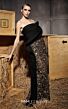 MNM Couture N0665 Beaded Skirt Asymmetric Off-The-Shoulder Dress