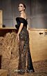 MNM Couture N0665 Beaded Skirt Asymmetric Off-The-Shoulder Dress