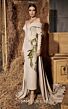 MNM Couture N0666 Off-The-Shoulder Plunging Neck Overskirt Dress