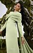 MNM Couture N0672 Long Sleeve Back Streamer Crepe Dress