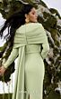 MNM Couture N0672 Long Sleeve Back Streamer Crepe Dress