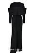 MNM Couture N0672 Long Sleeve Back Streamer Crepe Dress