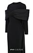 MNM Couture N0672 Long Sleeve Back Streamer Crepe Dress