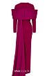 MNM Couture N0672 Long Sleeve Back Streamer Crepe Dress