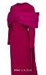 MNM Couture N0672 Long Sleeve Back Streamer Crepe Dress