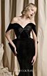 MNM Couture N0702 Velvet Ruched Bust Off-The-Shoulder Dress