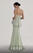 MNM Couture O07829 Peplum Waist Column Draped Skirt Dress
