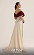 MNM Couture O07865 Off The Shoulder Column Scallop Peplum Dress