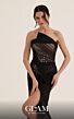 MNM Couture O07868 Strapless Asymmetric Neck Mermaid High Slit Dress