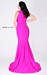 MNM Couture L0001 V-Neck Plunging Neck Draped Dress