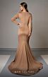MNM Couture L0002E Draped Bodice Long Sleeve Dress