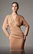 MNM Couture L0002E Draped Bodice Long Sleeve Dress