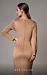 MNM Couture L0002E Draped Bodice Long Sleeve Dress