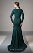 MNM Couture L0002F V-Neck Long Sleeve Draped Dress
