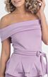 MNM Couture L0003 Front Bow Off-The-Shoulder Peplum Dress
