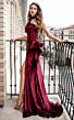 MNM Couture L0038 Asymmetric Choker Neck Ruffle Drape Dress