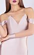 MNM Couture L0044S V-Neck Sheer Long Sleeve Dress