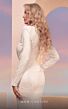 MNM Couture L0048A Draped Bodice Long Sleeve Brocade Dress