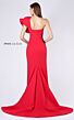 MNM Couture M0042 Ruffle Sleeve Asymmetric Neck Dress