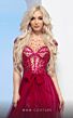 MNM Couture M0083 Scoop Back Illusion Neck Tulle Overskirt Dress