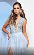 MNM Couture M0085 Plunging Neckline High Slit Embellished Dress