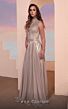 MNM Couture M0087 Embellished Top Cutout Back Metallic Dress