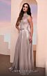MNM Couture M0087 Embellished Top Cutout Back Metallic Dress
