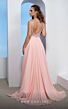 MNM Couture M0088 Bare Back Embellished Top High Slit Dress