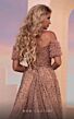 MNM Couture M0100 Long Overskirt Ruffle Sleeve Lace Dress