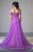 MNM Couture M1047 Beaded Strap Cold-Shoulder Overskirt Dress