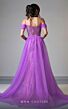 MNM Couture M1047 Beaded Strap Cold-Shoulder Overskirt Dress