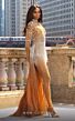 MNM Couture M1127 Long Overskirt High Neck Embellished Dress