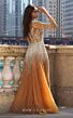 MNM Couture M1127 Long Overskirt High Neck Embellished Dress