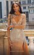 MNM Couture M1127 Long Overskirt High Neck Embellished Dress