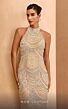 MNM Couture M1143L Back Slit High Neck Embellished Dress