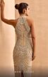 MNM Couture M1143L Back Slit High Neck Embellished Dress