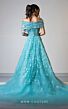 MNM Couture M1150 Long Overskirt Off The Shoulder Floral Dress