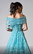 MNM Couture M1150 Long Overskirt Off The Shoulder Floral Dress