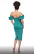 MNM Couture R01090 2-Way Ruffle Sleeve Back Slit Dress