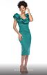 MNM Couture R01090 2-Way Ruffle Sleeve Back Slit Dress