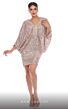 MNM Couture R01103 Batwing Sleeve V-Neck Sequin Dress