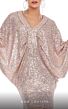 MNM Couture R01103 Batwing Sleeve V-Neck Sequin Dress