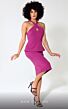 MNM Couture R01136 Crisscross Keyhole Neck Peplum Dress