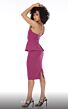 MNM Couture R01136 Crisscross Keyhole Neck Peplum Dress