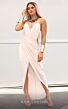 MNM Couture R07384 Spaghetti Strap Tulip Hem Faux Wrap Dress