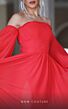MNM Couture R07399 Bishop Sleeve Shirred A-Line Dress