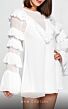 MNM Couture R0985 Ruffle Sleeve Jewel Neck Dress