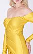 MNM Couture S0003A Off-The-Shoulder Long Sleeve Draped Dress