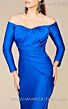 MNM Couture S0003A Off-The-Shoulder Long Sleeve Draped Dress